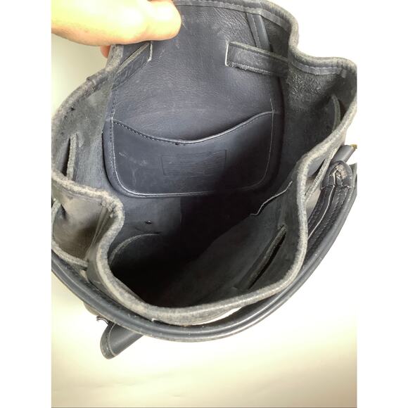 Coach VTG Black Classic Handle Backpack Leather 9992 Cinch Bucket Bag USA V8-9 main image 5